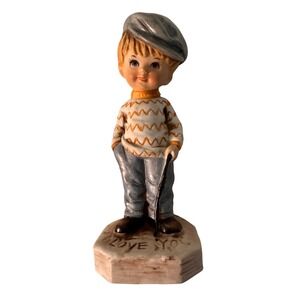Fran Mar Moppets Boy Figurine I Love You 1971‎ Vintage Collectible Decor